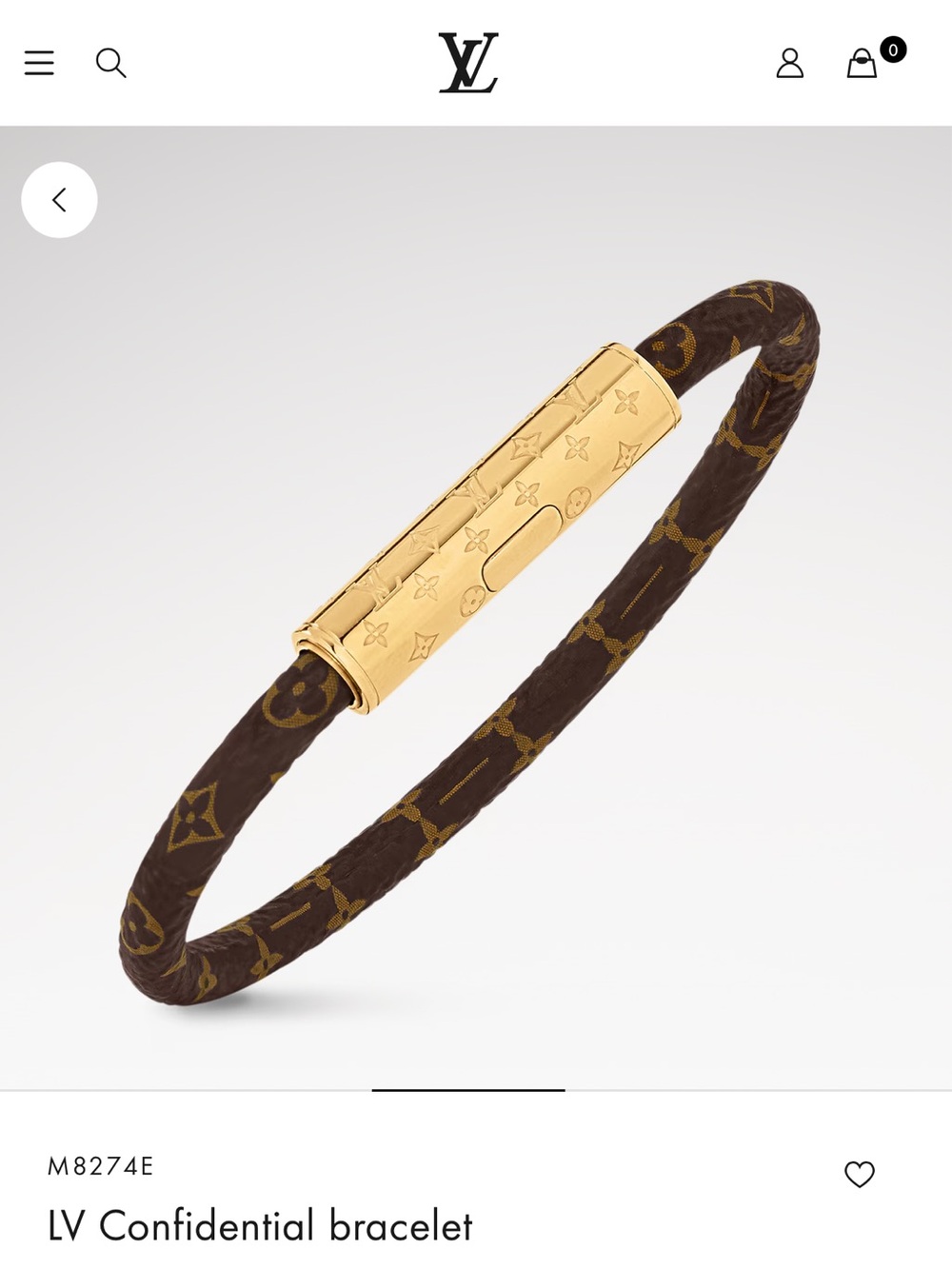Louis Vuitton Brown Monogram Bracelet with Gold Clasp